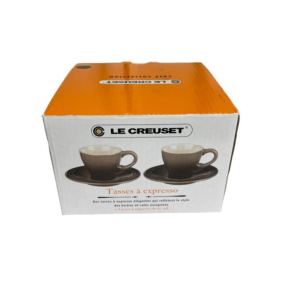 Le Creuset Other - New Le Creuset Cafe Collection Espresso Cups 2 OZ With Saucers Brown Ombre NIB